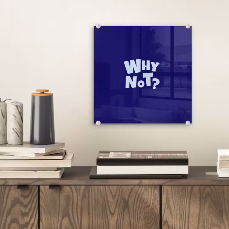 Blauw - Why not - Minimalistisch plexiglas 5mm klein -sfeer1