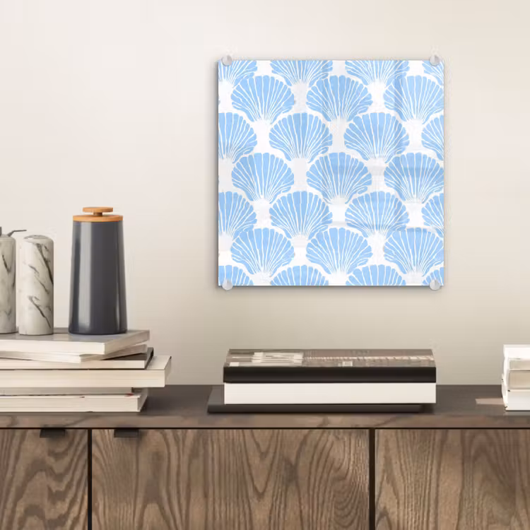 Blauw - Wit - Schelpen - Grafisch - Structuur plexiglas 5mm klein 11 -sfeer1
