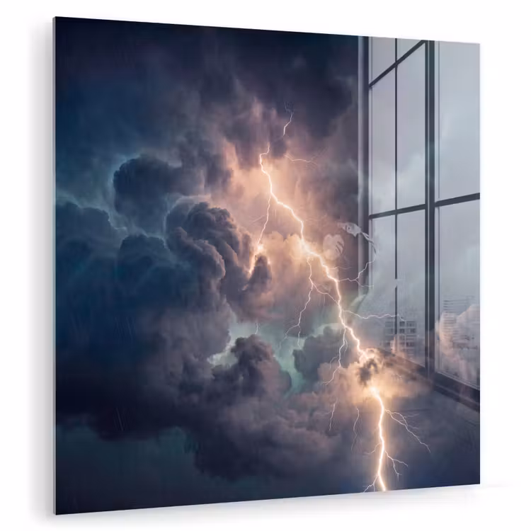 Bliksem - Storm - Natuur - Donker plexiglas 5mm klein -zzzproduct_nieuw