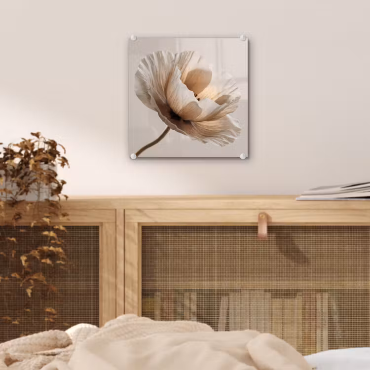 Bloem - Beige - Crème plexiglas 5mm klein -sfeer4