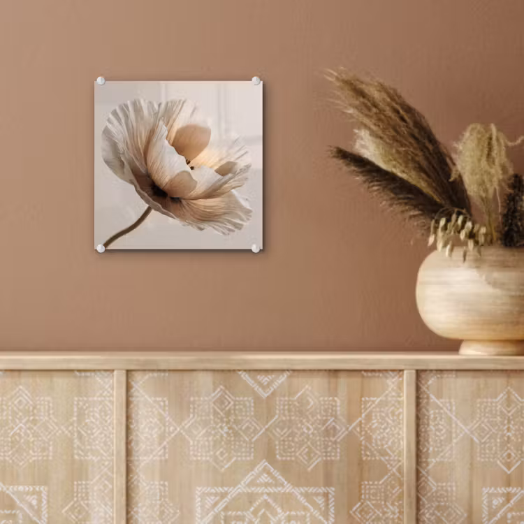 Bloem - Beige - Crème plexiglas 5mm klein -sfeer5