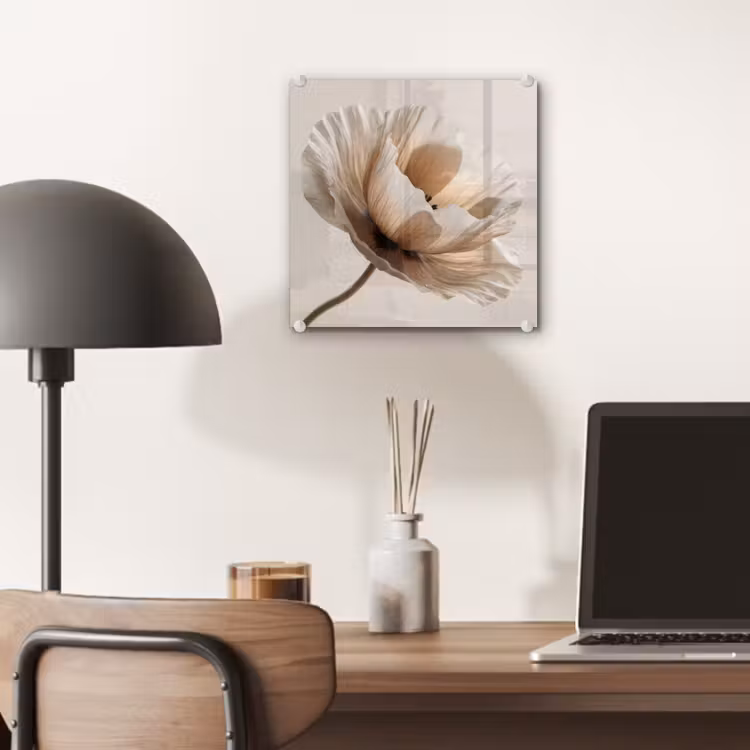 Bloem - Beige - Crème plexiglas 5mm klein -sfeer6