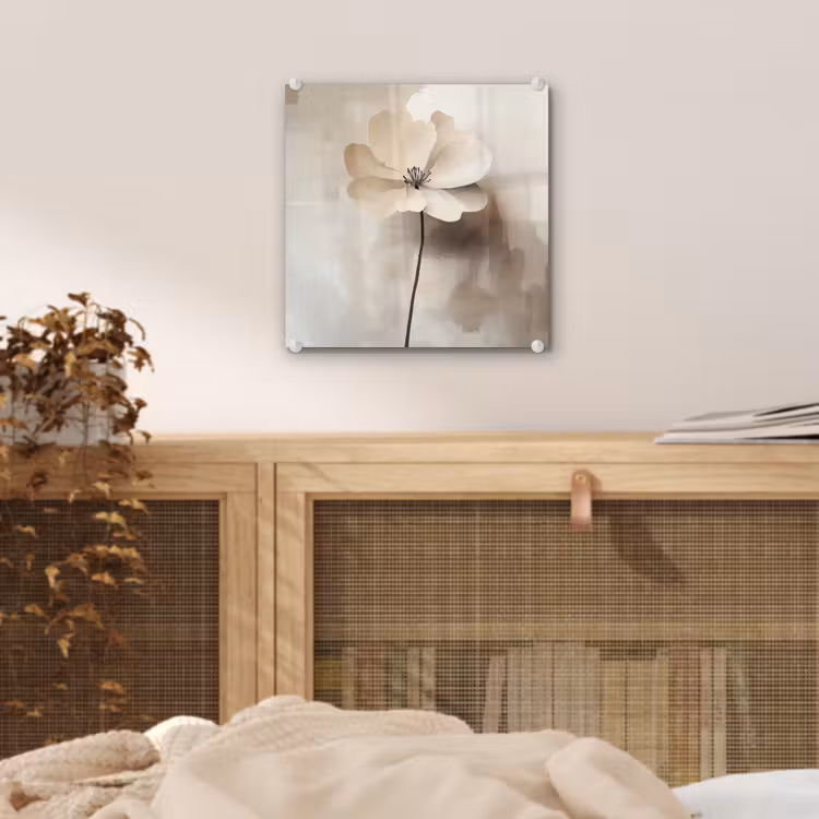 Bloem - Beige - Verf - Schaduw plexiglas 5mm klein -sfeer4