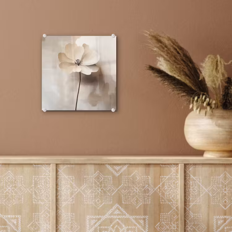 Bloem - Beige - Verf - Schaduw plexiglas 5mm klein -sfeer5