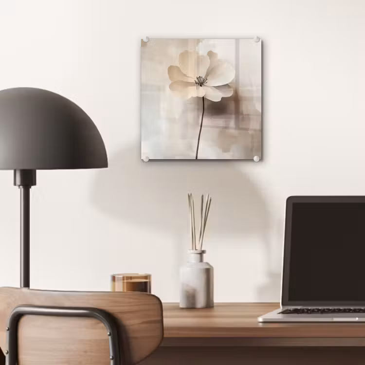Bloem - Beige - Verf - Schaduw plexiglas 5mm klein -sfeer6