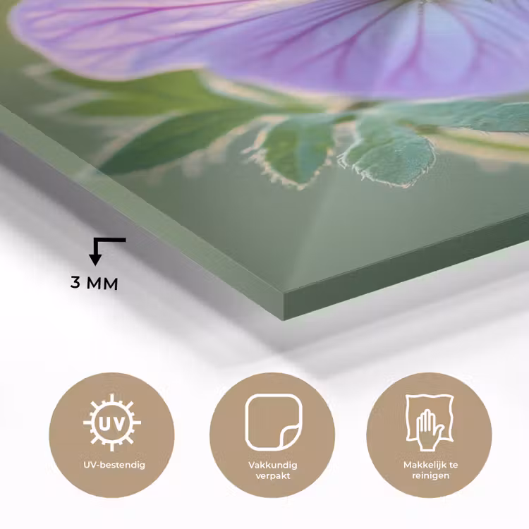Bloem - Close up - Paars plexiglas 5mm klein -sfeer2