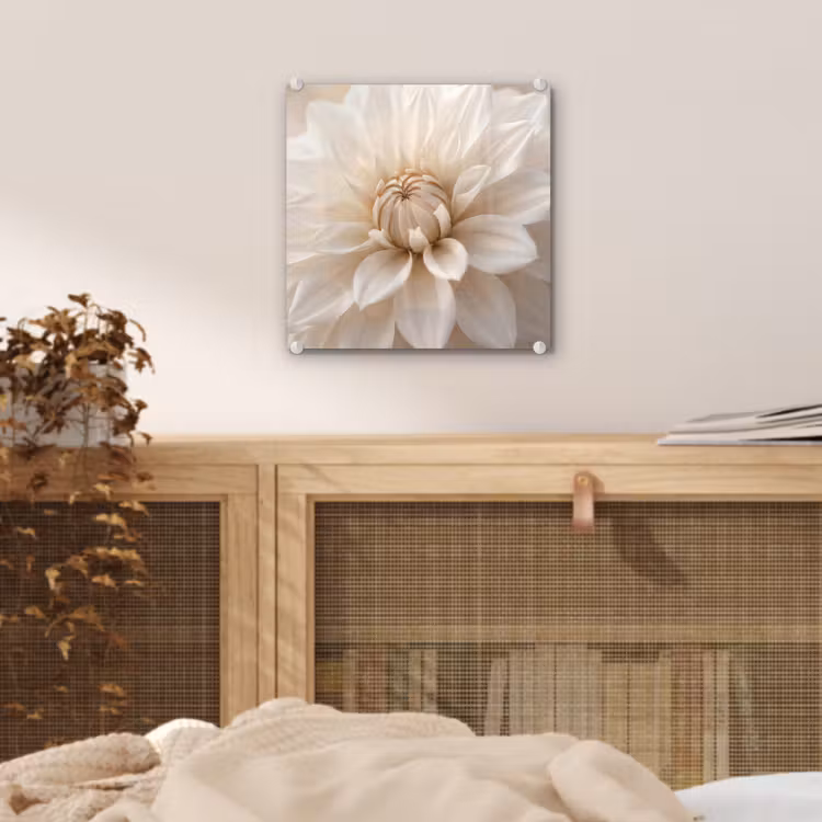 Bloem - Dahlia - Wit plexiglas 5mm klein -sfeer4
