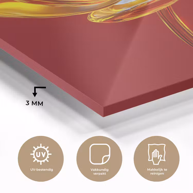 Bloem - Goud - Glazen plexiglas 5mm klein -sfeer2