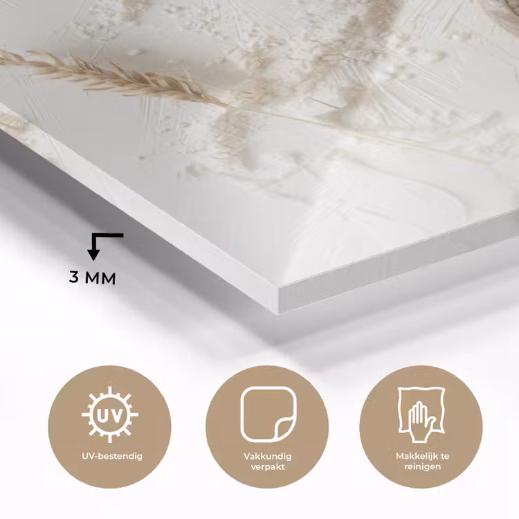 Bloem - Hout - Tarwe plexiglas 5mm klein -sfeer2