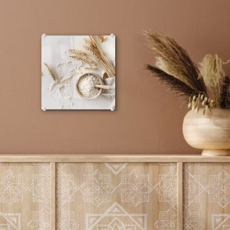 Bloem - Hout - Tarwe plexiglas 5mm klein -sfeer5