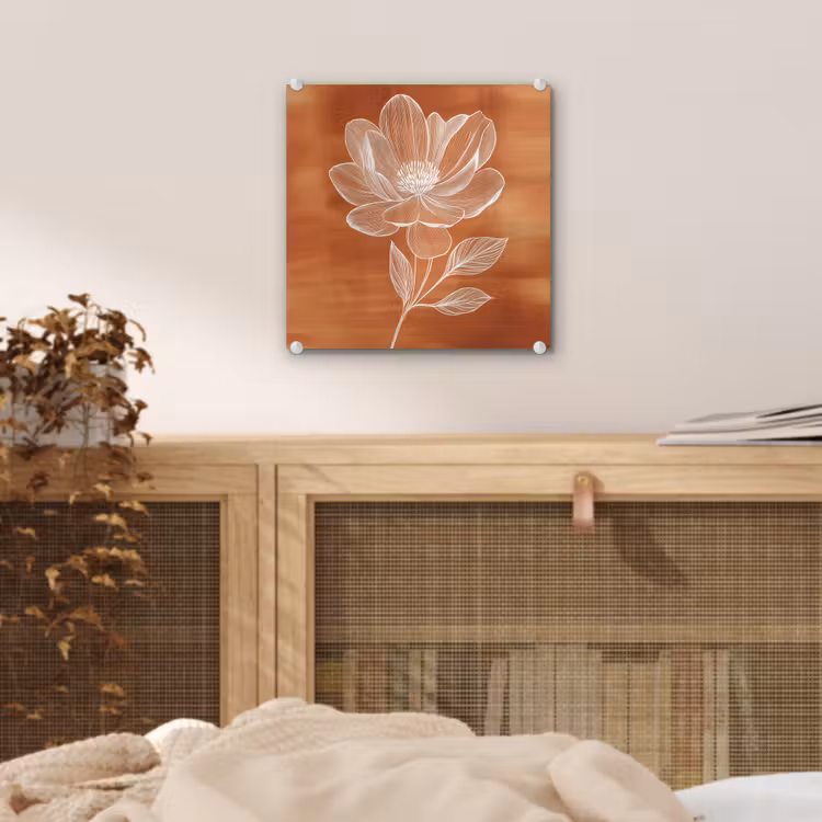 Bloem - Minimalistisch - Wit plexiglas 5mm klein -sfeer4