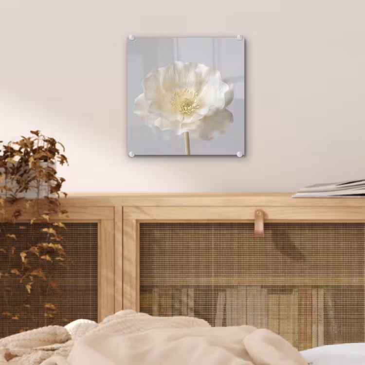 Bloem - Minimalistisch -Wit plexiglas 5mm klein -sfeer4