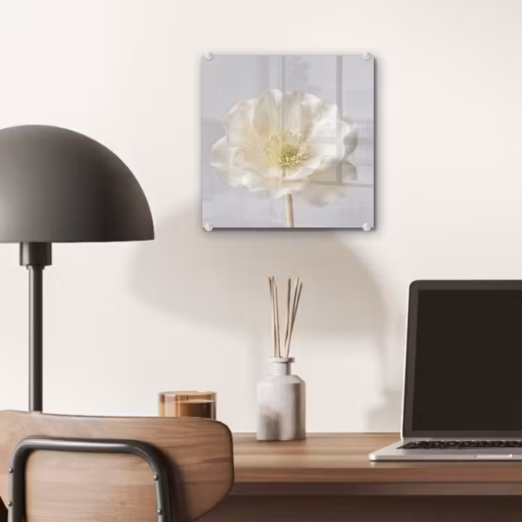 Bloem - Minimalistisch -Wit plexiglas 5mm klein -sfeer6