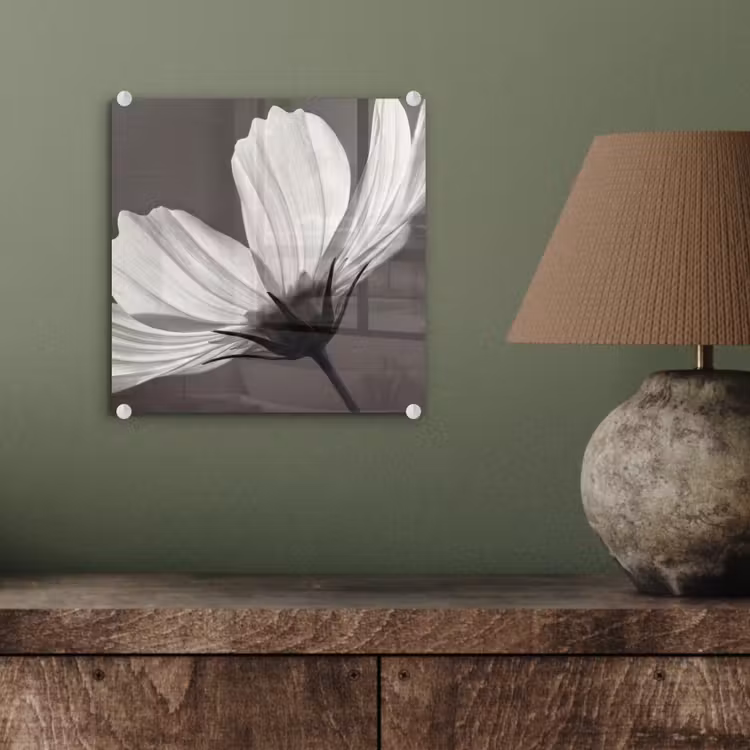 Bloem - Minimalistisch - Zwart - Wit plexiglas 5mm klein -sfeer3