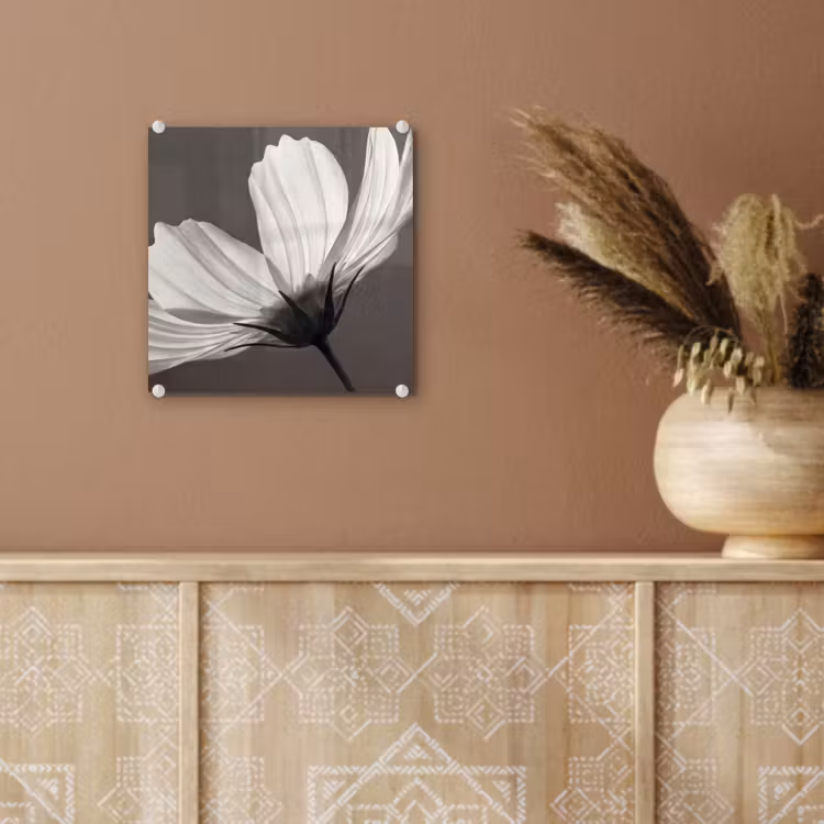 Bloem - Minimalistisch - Zwart - Wit plexiglas 5mm klein -sfeer5