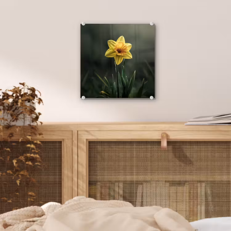 Bloem - Narcis - Gras - Geel plexiglas 5mm klein -sfeer4