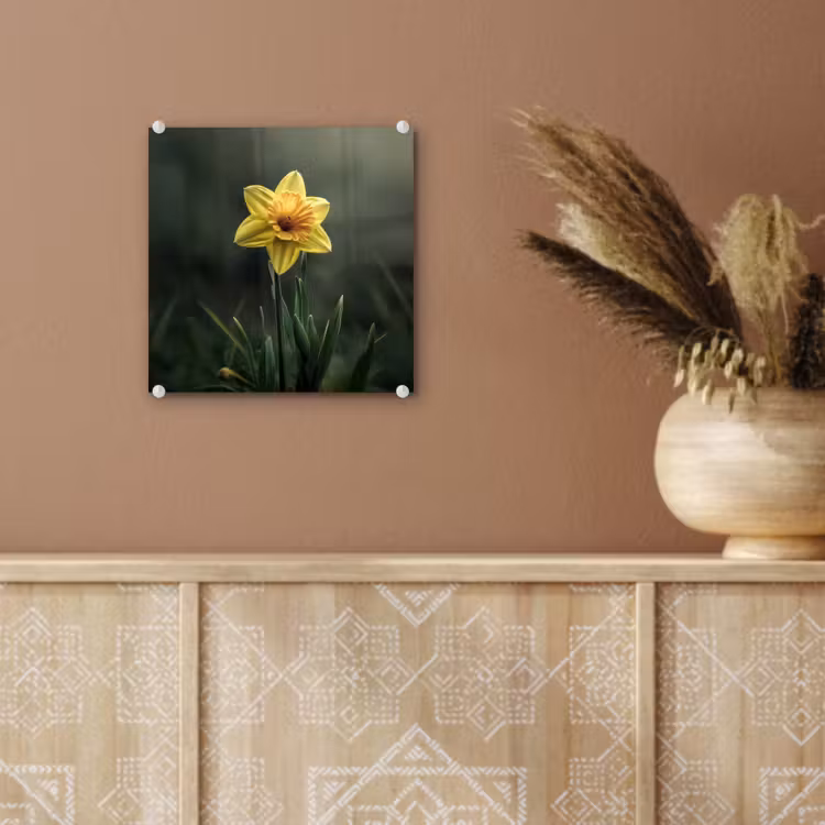 Bloem - Narcis - Gras - Geel plexiglas 5mm klein -sfeer5