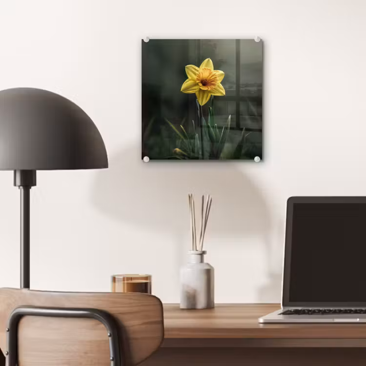 Bloem - Narcis - Gras - Geel plexiglas 5mm klein -sfeer6