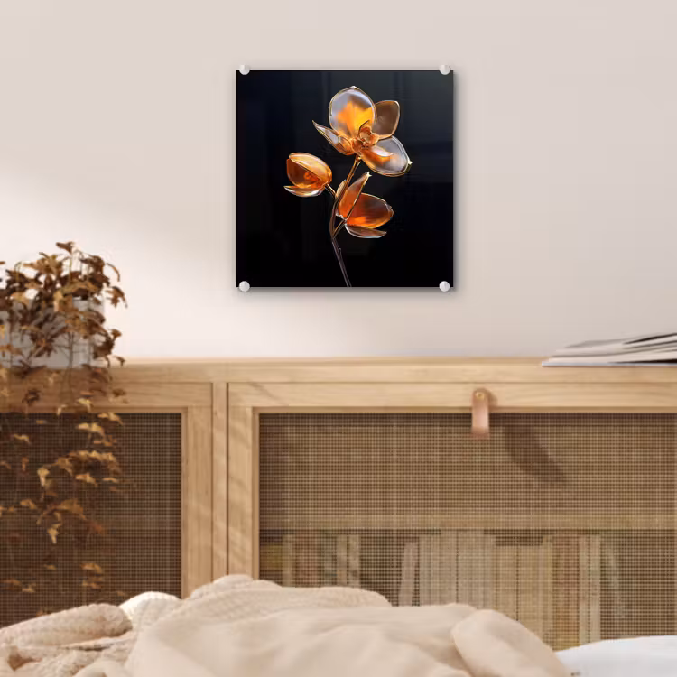 Bloem - Orchidee - Oranje plexiglas 5mm klein -sfeer4