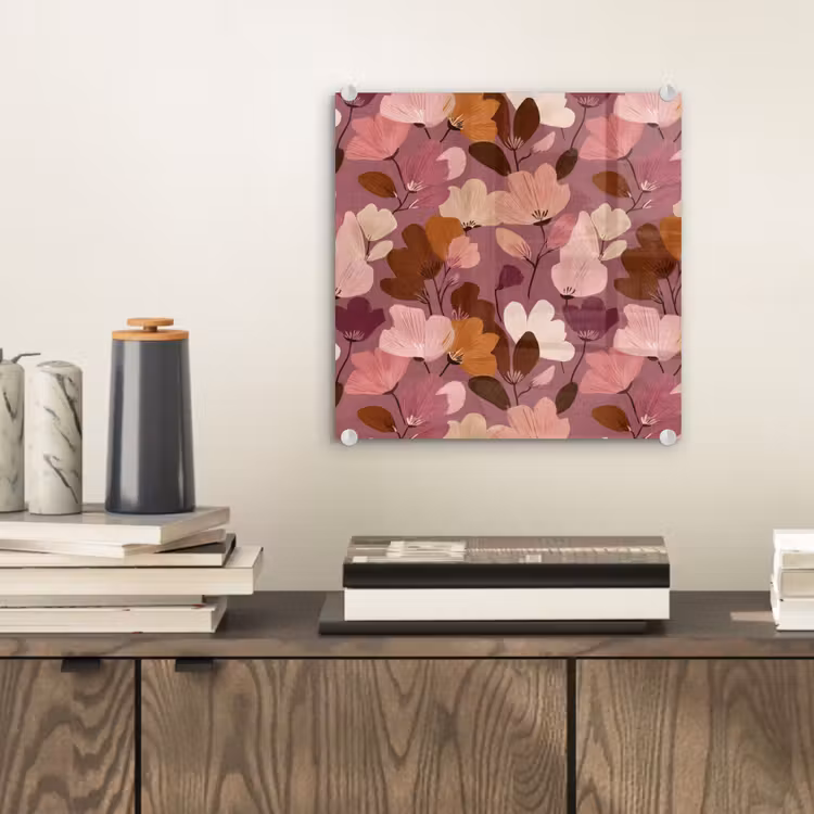 Bloem - Patroon - Roze plexiglas 5mm klein 11 -sfeer1