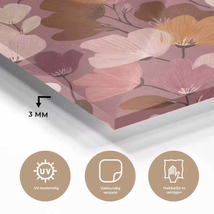 Bloem - Patroon - Roze plexiglas 5mm klein 11 -sfeer2
