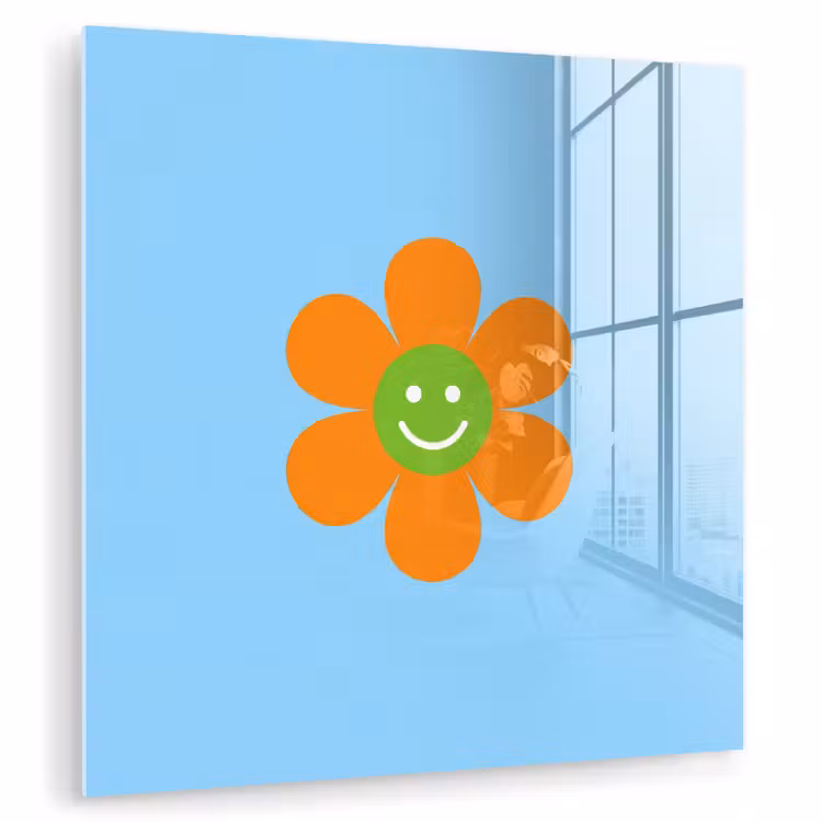 Bloem - Smiley - Kleurrijk plexiglas 5mm klein -zzzproduct_nieuw