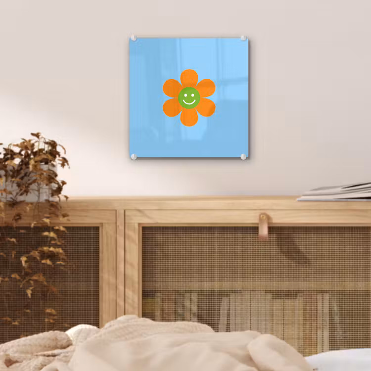 Bloem - Smiley - Kleurrijk plexiglas 5mm klein -sfeer4