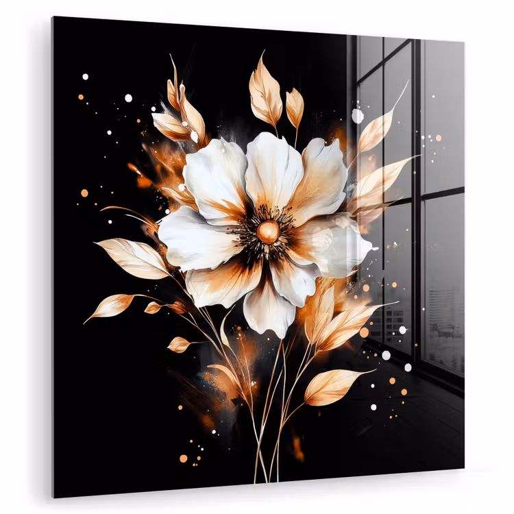 Bloem - Verf - Goud - Graffiti - Modern plexiglas 5mm klein -zzzproduct_nieuw