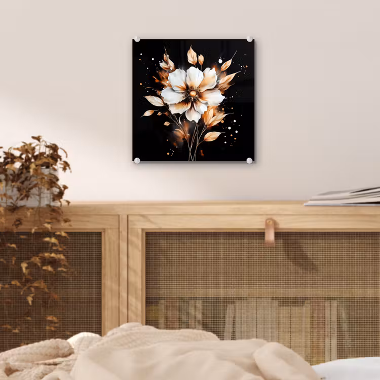 Bloem - Verf - Goud - Graffiti - Modern plexiglas 5mm klein -sfeer4