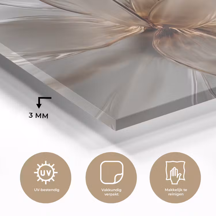 Bloem - Wit - Neutraal plexiglas 5mm klein -sfeer2
