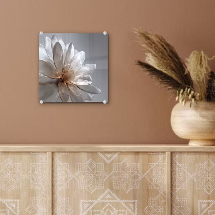 Bloem - Wit - Neutraal plexiglas 5mm klein -sfeer5