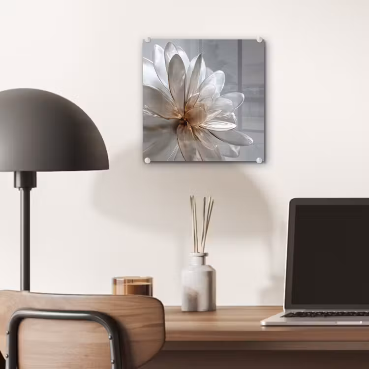 Bloem - Wit - Neutraal plexiglas 5mm klein -sfeer6
