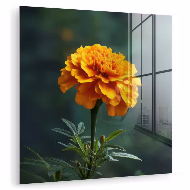 Bloemblaadjes - Afrikaan - Oranje - Wazig plexiglas 5mm klein -zzzproduct_nieuw