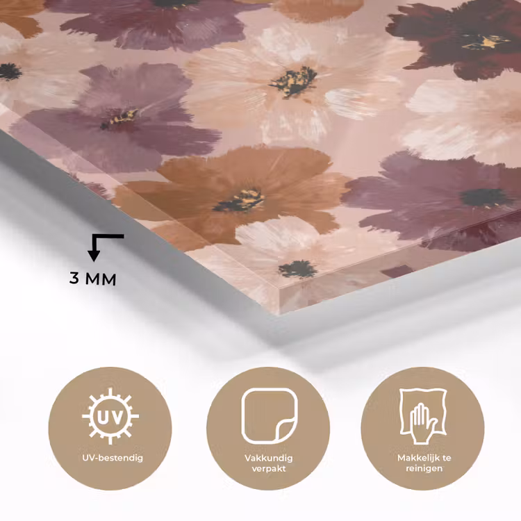 Bloemen - Abstract - Aardetinten plexiglas 5mm klein 11 -sfeer2