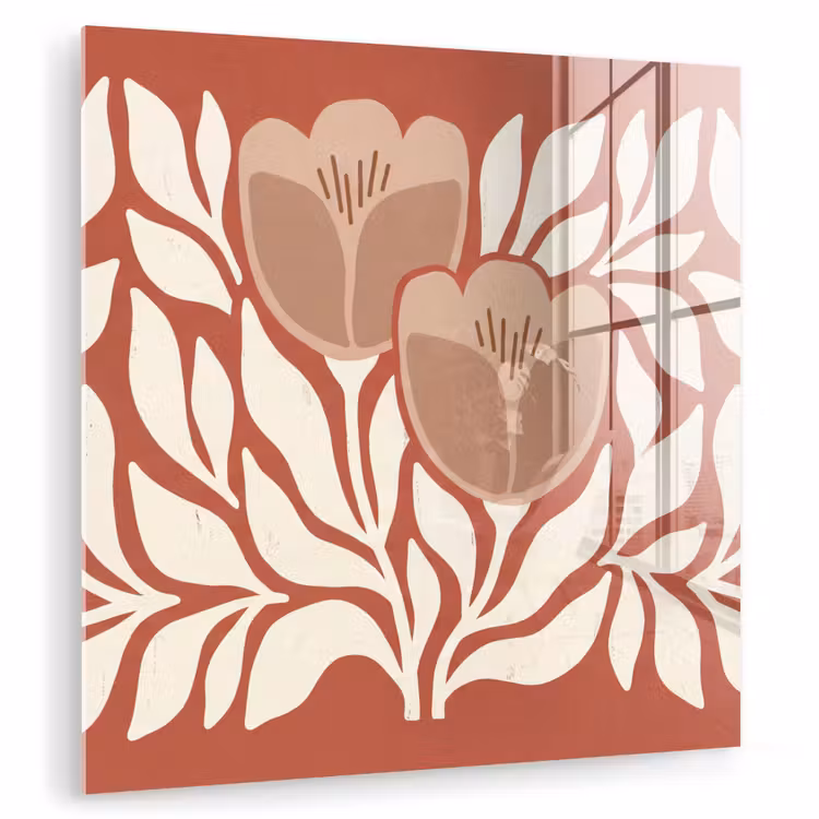 Bloemen - Abstract - Modern - Beige - Natuur plexiglas 5mm klein -zzzproduct_nieuw