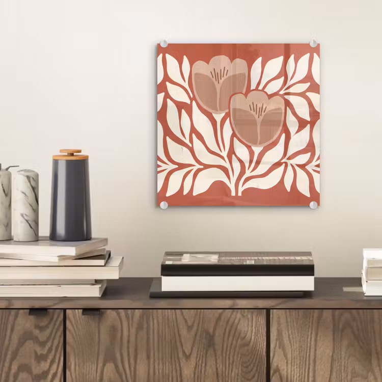 Bloemen - Abstract - Modern - Beige - Natuur plexiglas 5mm klein -sfeer1