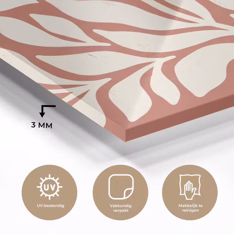 Bloemen - Abstract - Modern - Beige - Natuur plexiglas 5mm klein -sfeer2