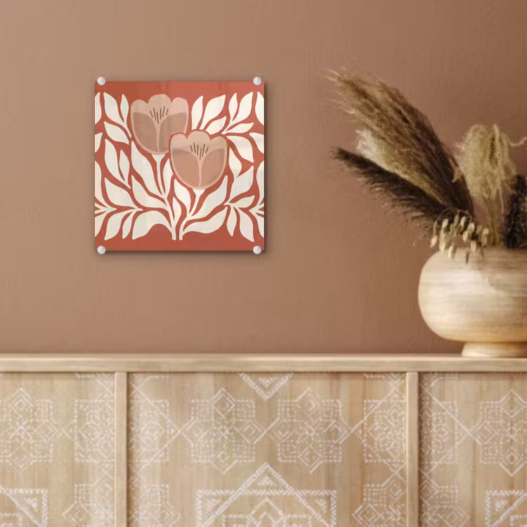 Bloemen - Abstract - Modern - Beige - Natuur plexiglas 5mm klein -sfeer5