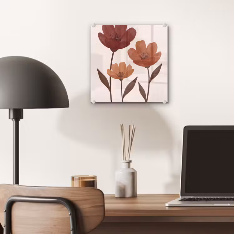 Bloemen - Abstract - Modern - Bruin - Decoratief plexiglas 5mm klein -sfeer6