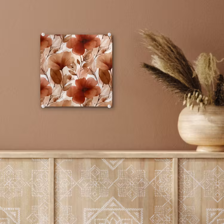 Bloemen - Aquarel - Botanisch - Terracotta plexiglas 5mm klein 11 -sfeer5