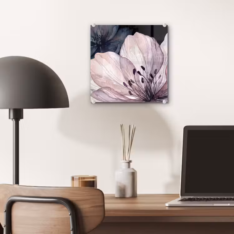 Bloemen - Aquarel - Modern - Roze - Donker plexiglas 5mm klein -sfeer6
