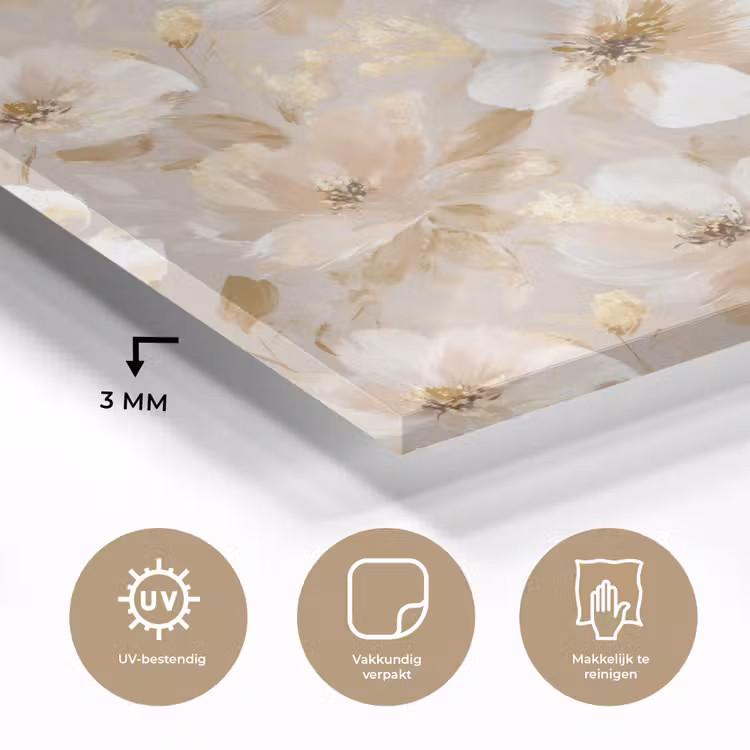 Bloemen - artistiek - Goud plexiglas 5mm klein 11 -sfeer2