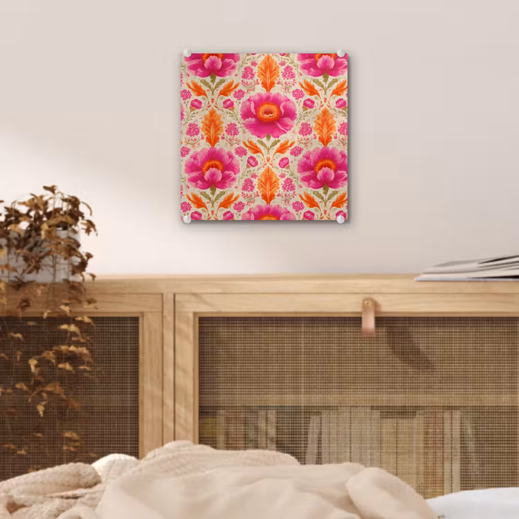 Bloemen - Barok - Roze - Oranje plexiglas 5mm klein 11 -sfeer4