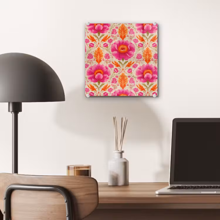 Bloemen - Barok - Roze - Oranje plexiglas 5mm klein 11 -sfeer6