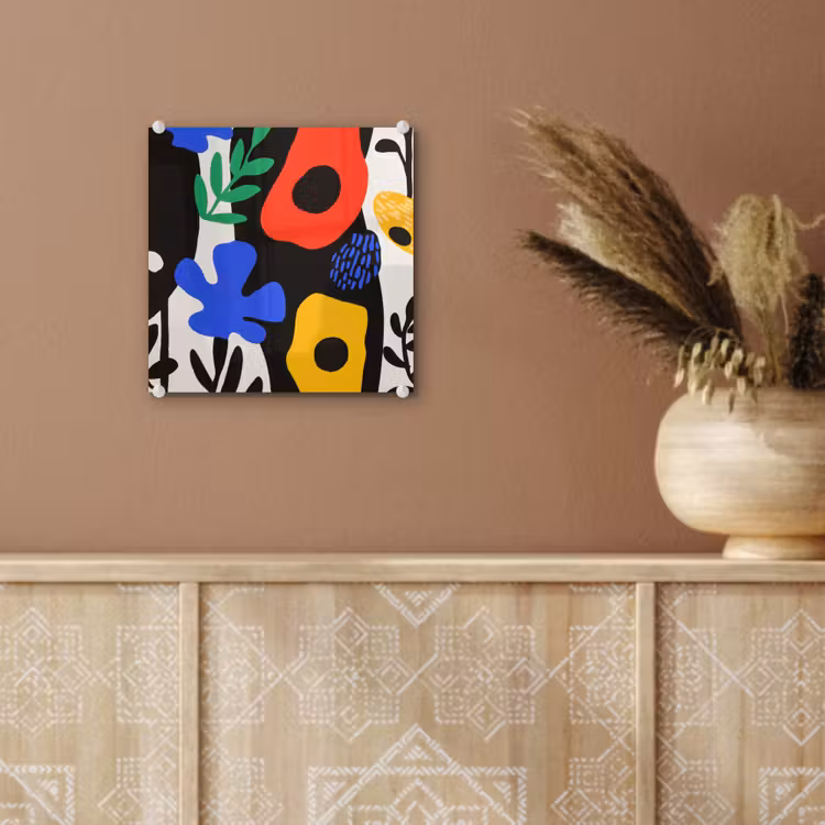 Bloemen - Bladeren - Abstract - Zwart plexiglas 5mm klein -sfeer5