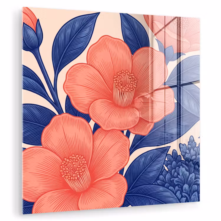 Glas schilderij - Bloemen - Bladeren - Botanisch - Bloemen - Bladeren - Botanisch plexiglas 5mm klein