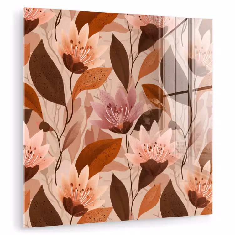 Bloemen - Bladeren - Bruin plexiglas 5mm klein 11 -zzzproduct_nieuw