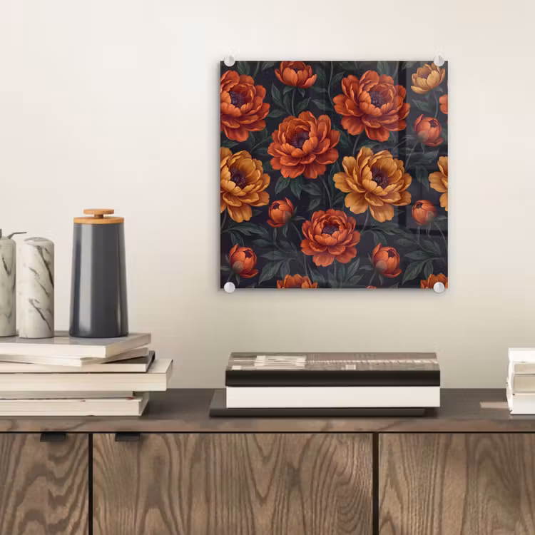 Bloemen - Bladeren - Natuur - Modern - Oranje plexiglas 5mm klein -sfeer1