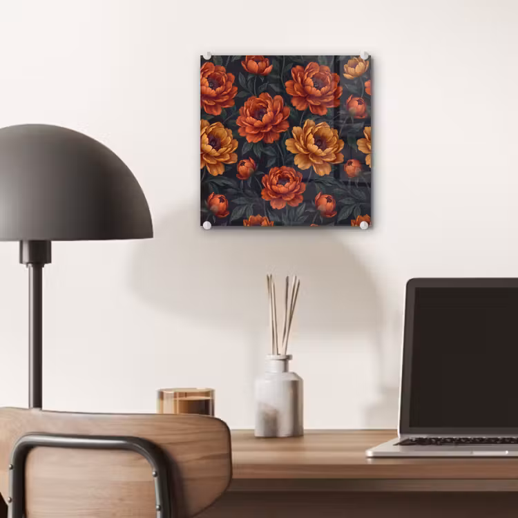 Bloemen - Bladeren - Natuur - Modern - Oranje plexiglas 5mm klein -sfeer6