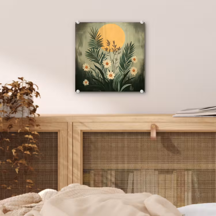 Bloemen - Bladeren - Zon - Groen plexiglas 5mm klein -sfeer4
